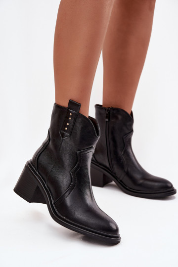 Botines térmicos para mujer con tacones, color negro, Brilynn 2