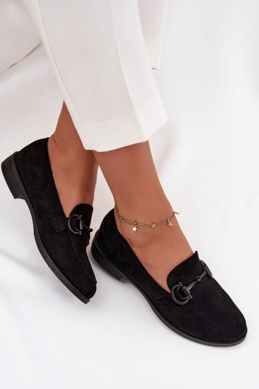 mocasines de mujer Con decoraciones Detalem de gamuza ecológicaoAe de color negro Ambria mocasines de mujer Con decoraciones Detalem de gamuza ecológicaoAe de color negro Ambria