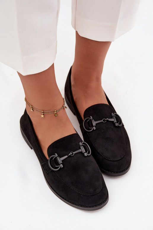 mocasines de mujer Con decoraciones Detalem de gamuza ecológicaoAe de color negro Ambria mocasines de mujer Con decoraciones Detalem de gamuza ecológicaoAe de color negro Ambria