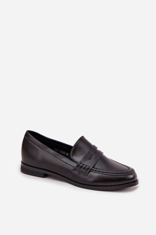 Mocasines Mocasines Femenino de cuero ecológico de color negro Bessina Mocasines Mocasines Femenino de cuero ecológico de color negro Bessina