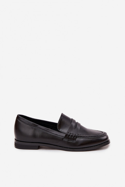 Mocasines Mocasines Femenino de cuero ecológico de color negro Bessina Mocasines Mocasines Femenino de cuero ecológico de color negro Bessina