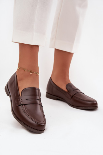 Mocasines Mocasines Femenino de cuero ecológico CzekoladoAe Bessina 2