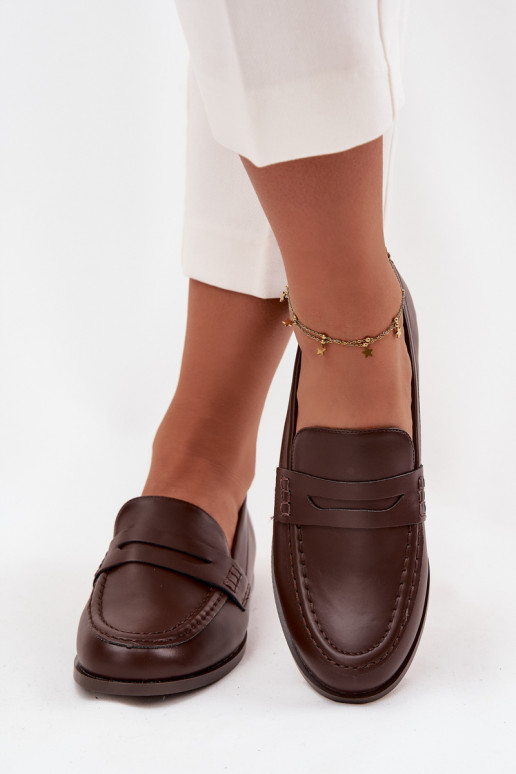 Mocasines Mocasines Femenino de cuero ecológico CzekoladoAe Bessina Mocasines Mocasines Femenino de cuero ecológico CzekoladoAe Bessina