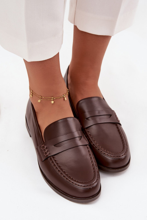 Mocasines Mocasines Femenino de cuero ecológico CzekoladoAe Bessina Mocasines Mocasines Femenino de cuero ecológico CzekoladoAe Bessina