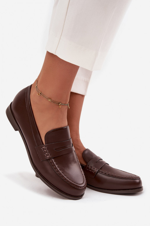 Mocasines Mocasines Femenino de cuero ecológico CzekoladoAe Bessina Mocasines Mocasines Femenino de cuero ecológico CzekoladoAe Bessina