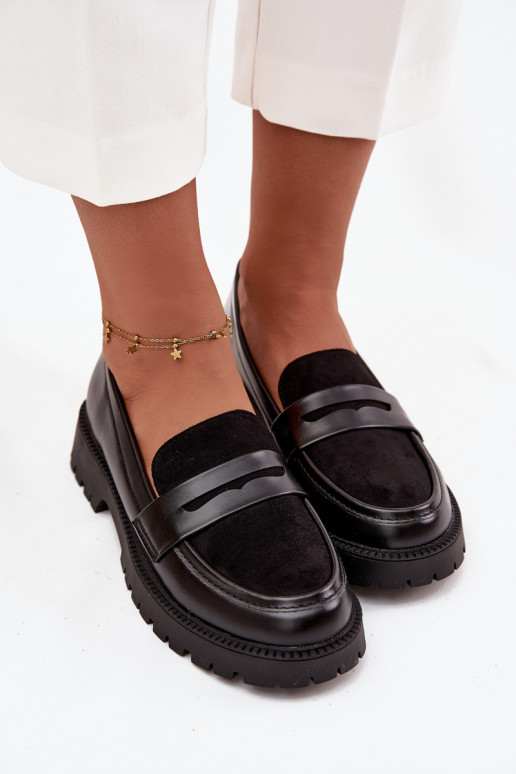 mocasines de mujer de cuero ecológico de color negro Cailen mocasines de mujer de cuero ecológico de color negro Cailen