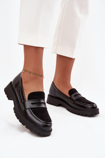 mocasines de mujer de cuero ecológico de color negro Cailen 2