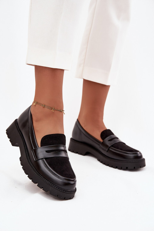 mocasines de mujer de cuero ecológico de color negro Cailen mocasines de mujer de cuero ecológico de color negro Cailen