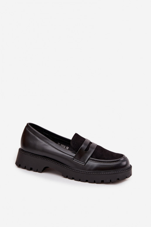 mocasines de mujer de cuero ecológico de color negro Cailen