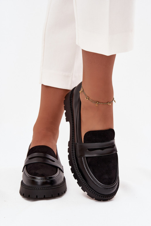 mocasines de mujer de cuero ecológico de color negro Cailen mocasines de mujer de cuero ecológico de color negro Cailen