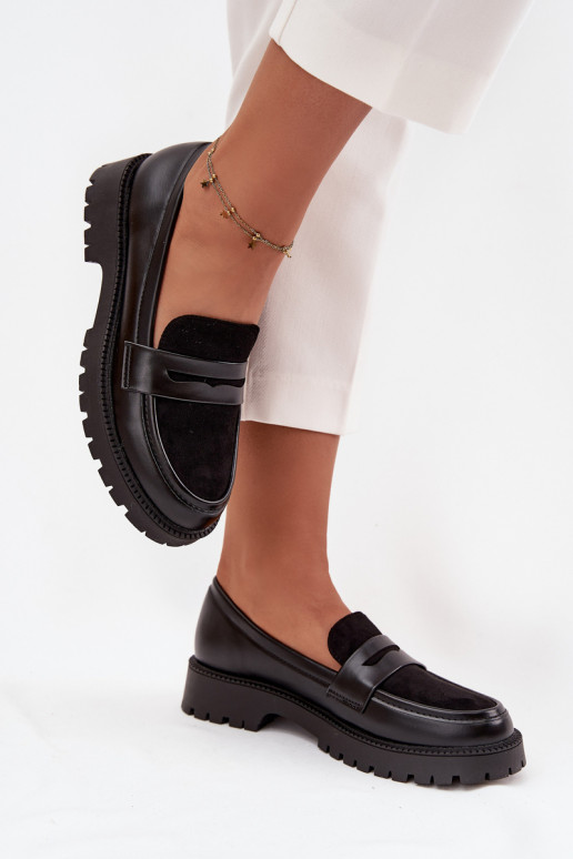 mocasines de mujer de cuero ecológico de color negro Cailen mocasines de mujer de cuero ecológico de color negro Cailen