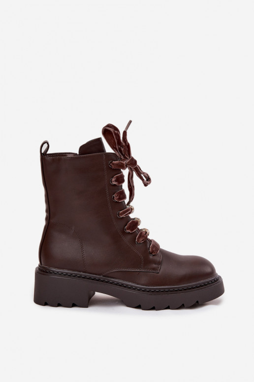 calentamiento Botas de mujer Con decoraciones atándosem CzekoladoAe Elindra calentamiento Botas de mujer Con decoraciones atándosem CzekoladoAe Elindra