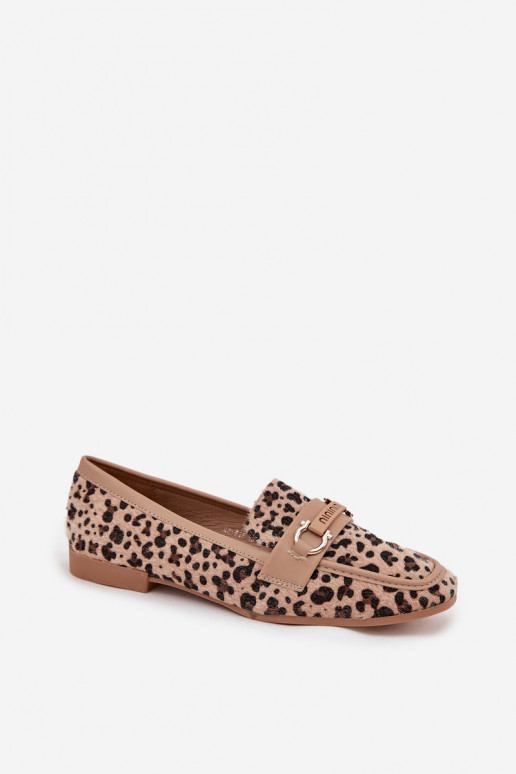 Mocasines Mocasines Femenino Con decoraciones Elemento con estampados de piel de leopardo beige Evelora Mocasines Mocasines Femenino Con decoraciones Elemento con estampados de piel de leopardo beige Evelora