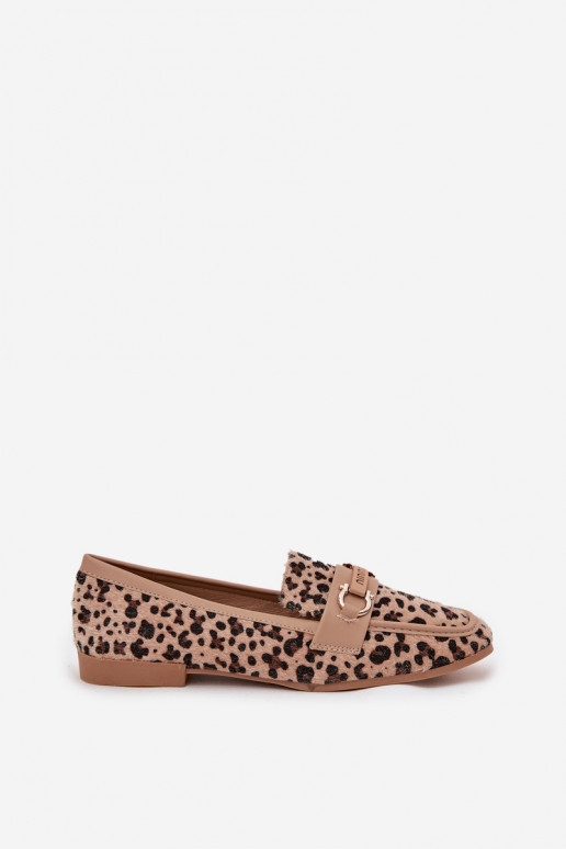 Mocasines Mocasines Femenino Con decoraciones Elemento con estampados de piel de leopardo beige Evelora Mocasines Mocasines Femenino Con decoraciones Elemento con estampados de piel de leopardo beige Evelora