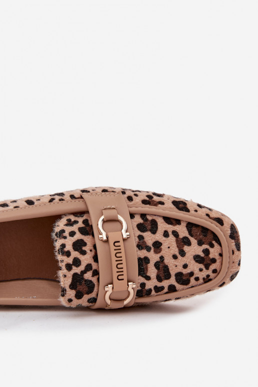 Mocasines Mocasines Femenino Con decoraciones Elemento con estampados de piel de leopardo beige Evelora Mocasines Mocasines Femenino Con decoraciones Elemento con estampados de piel de leopardo beige Evelora