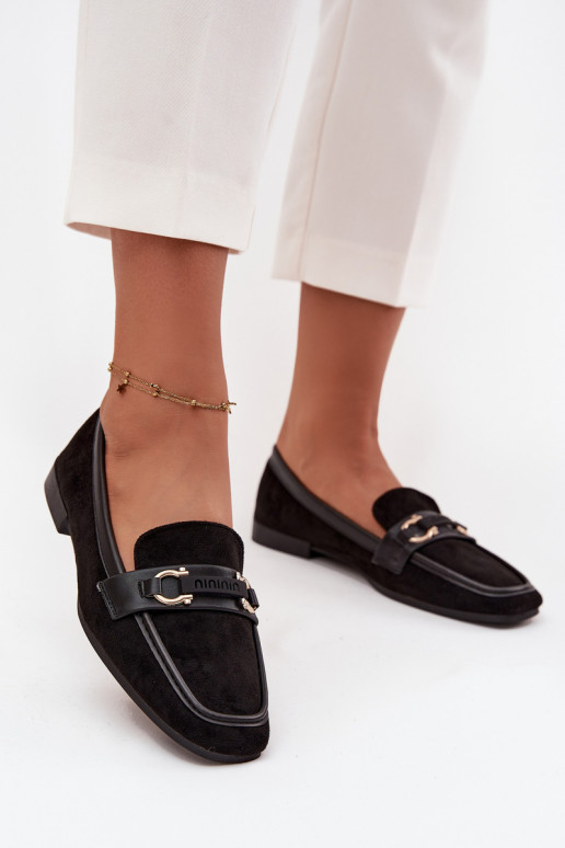 Mocasines Mocasines Femenino Con decoraciones Elemento de color negro Evelora Mocasines Mocasines Femenino Con decoraciones Elemento de color negro Evelora