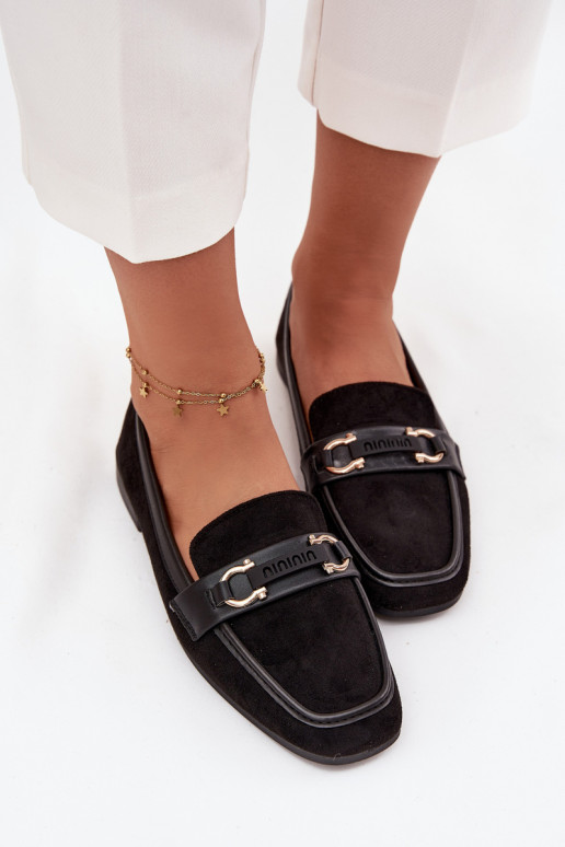 Mocasines Mocasines Femenino Con decoraciones Elemento de color negro Evelora Mocasines Mocasines Femenino Con decoraciones Elemento de color negro Evelora