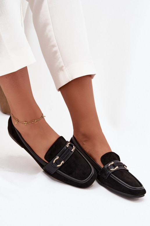 Mocasines Mocasines Femenino Con decoraciones Elemento de color negro Evelora Mocasines Mocasines Femenino Con decoraciones Elemento de color negro Evelora