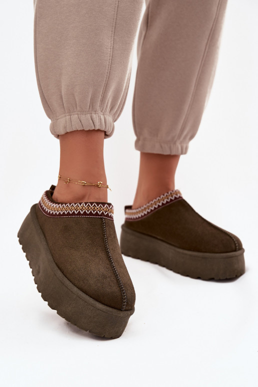 Botas de nieve Femenino Con decoraciones Haftem de color caqui Jenira Botas de nieve Femenino Con decoraciones Haftem de color caqui Jenira