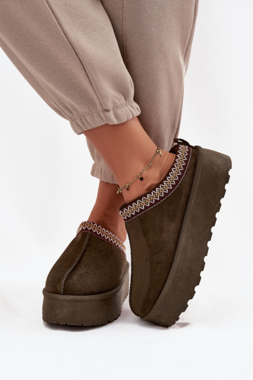 Botas de nieve Femenino Con decoraciones Haftem de color caqui Jenira 2