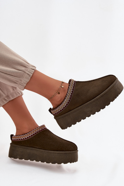 Botas de nieve Femenino Con decoraciones Haftem de color caqui Jenira Botas de nieve Femenino Con decoraciones Haftem de color caqui Jenira