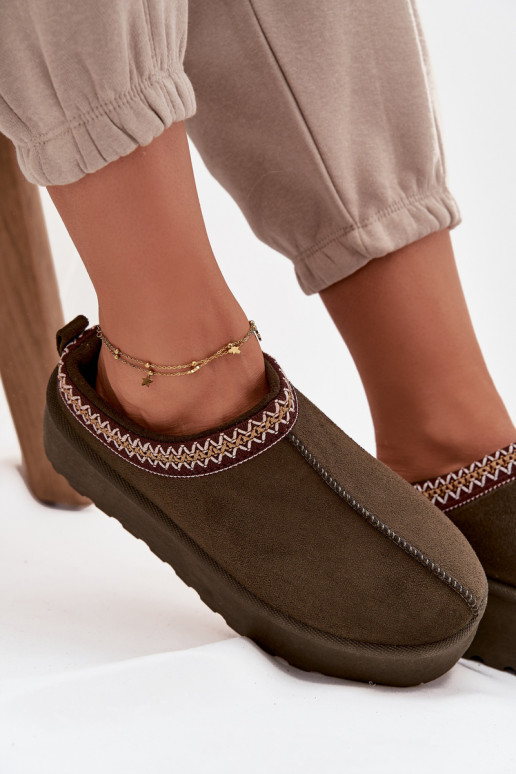 Botas de nieve Femenino Con decoraciones Haftem de color caqui Jenira Botas de nieve Femenino Con decoraciones Haftem de color caqui Jenira