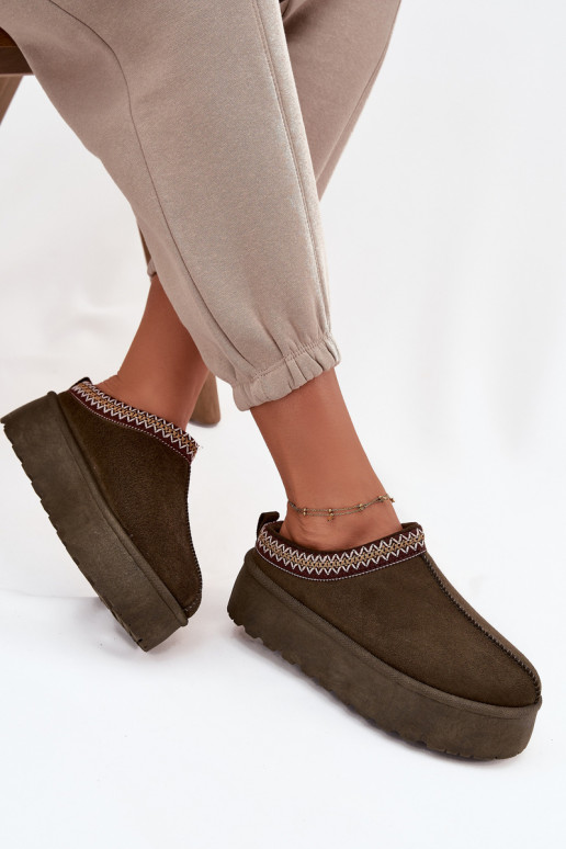 Botas de nieve Femenino Con decoraciones Haftem de color caqui Jenira Botas de nieve Femenino Con decoraciones Haftem de color caqui Jenira