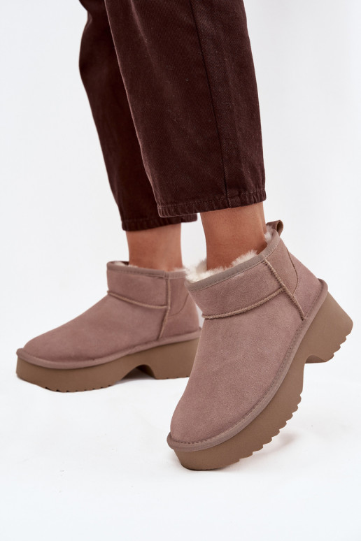 Botas de nieve FemeninoActivadoturalnego de gamuzau calentamiento con pelo dentro de color caqui Milora Botas de nieve FemeninoActivadoturalnego de gamuzau calentamiento con pelo dentro de color caqui Milora