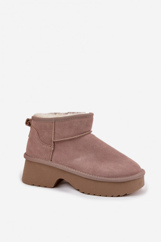 Botas de nieve FemeninoActivadoturalnego de gamuzau calentamiento con pelo dentro de color caqui Milora Botas de nieve FemeninoActivadoturalnego de gamuzau calentamiento con pelo dentro de color caqui Milora