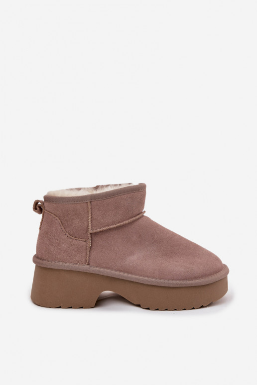 Botas de nieve FemeninoActivadoturalnego de gamuzau calentamiento con pelo dentro de color caqui Milora Botas de nieve FemeninoActivadoturalnego de gamuzau calentamiento con pelo dentro de color caqui Milora