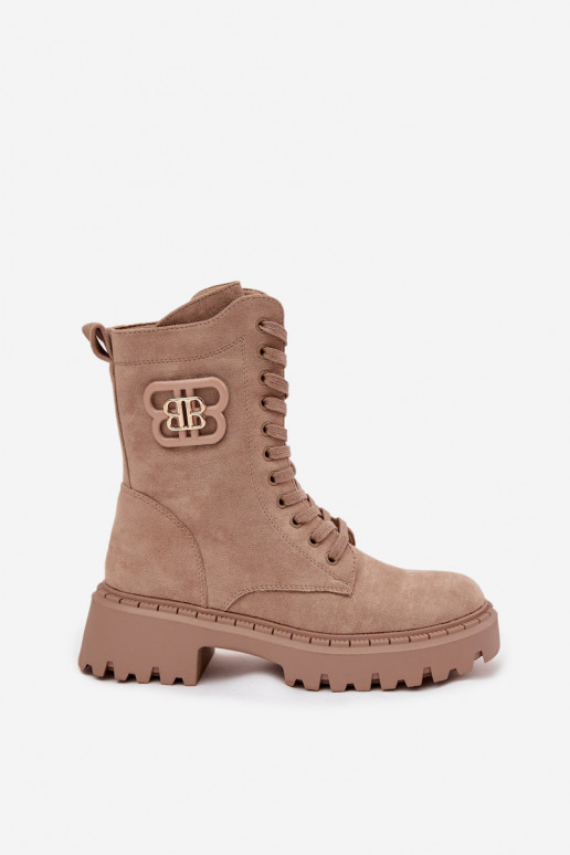 Botas ENokrery Femenino Con decoraciones Elemento calentamiento beige Kalindra