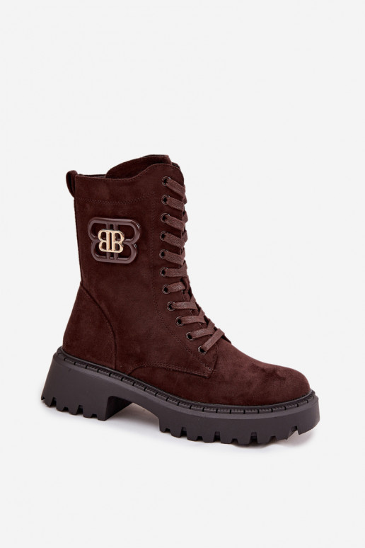 Botas ENokrery Femenino Con decoraciones Elemento calentamiento CzekoladoAe Kalindra