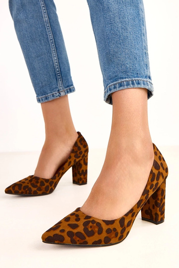 Sandalias de ante con estampado de leopardo y tacón Gina 2