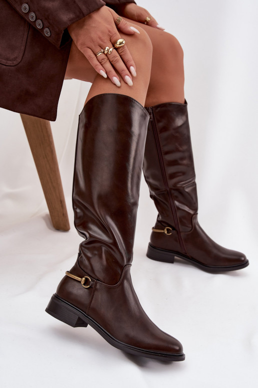 calentamiento botas de mujer con tacones anchos Con decoraciones Detalem CzekoladoAe Renaya calentamiento botas de mujer con tacones anchos Con decoraciones Detalem CzekoladoAe Renaya