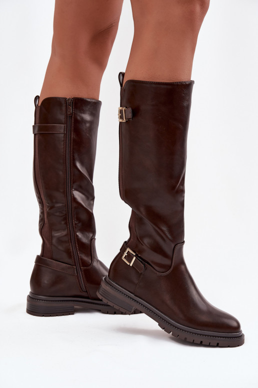 calentamiento botas de mujer con tacones anchos con hebillas CzekoladoAe Sorelle calentamiento botas de mujer con tacones anchos con hebillas CzekoladoAe Sorelle