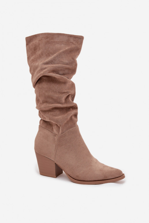 botas de mujer Con un top rizado con tacones calentamiento beige Paelina botas de mujer Con un top rizado con tacones calentamiento beige Paelina
