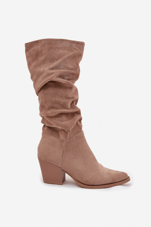 botas de mujer Con un top rizado con tacones calentamiento beige Paelina botas de mujer Con un top rizado con tacones calentamiento beige Paelina