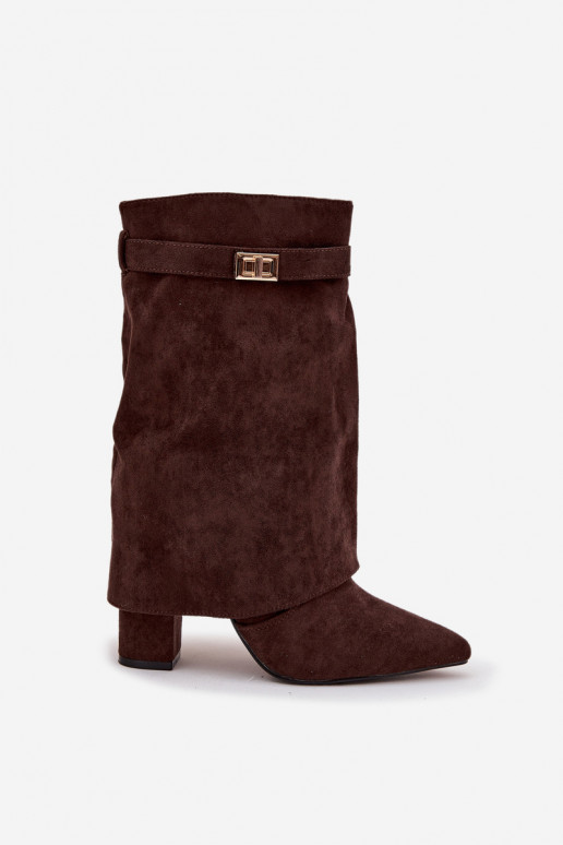 calentamiento Botas de mujer con tacones decorados CzekoladoAe Luvielle calentamiento Botas de mujer con tacones decorados CzekoladoAe Luvielle