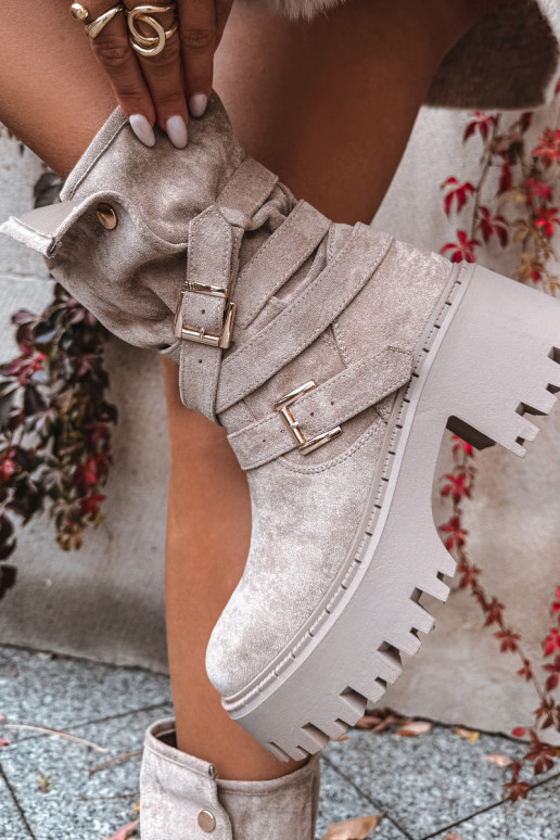 Botas de mujer En tacones enormes con hebillas I Tirasem beige Nerelisa Botas de mujer En tacones enormes con hebillas I Tirasem beige Nerelisa