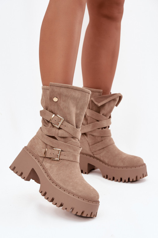 Botas de mujer En tacones enormes con hebillas I Tirasem beige Nerelisa Botas de mujer En tacones enormes con hebillas I Tirasem beige Nerelisa