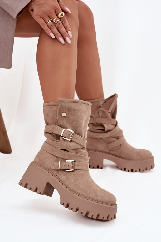 Botas de mujer En tacones enormes con hebillas I Tirasem beige Nerelisa Botas de mujer En tacones enormes con hebillas I Tirasem beige Nerelisa