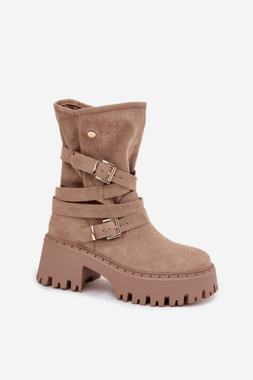 Botas de mujer En tacones enormes con hebillas I Tirasem beige Nerelisa Botas de mujer En tacones enormes con hebillas I Tirasem beige Nerelisa