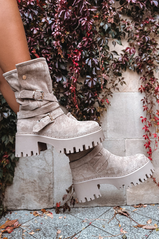 Botas de mujer En tacones enormes con hebillas I Tirasem beige Nerelisa Botas de mujer En tacones enormes con hebillas I Tirasem beige Nerelisa