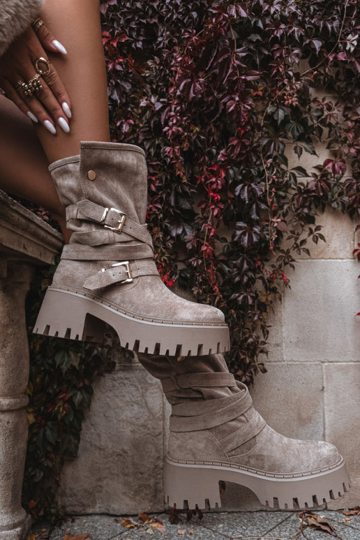 Botas de mujer En tacones enormes con hebillas I Tirasem beige Nerelisa Botas de mujer En tacones enormes con hebillas I Tirasem beige Nerelisa