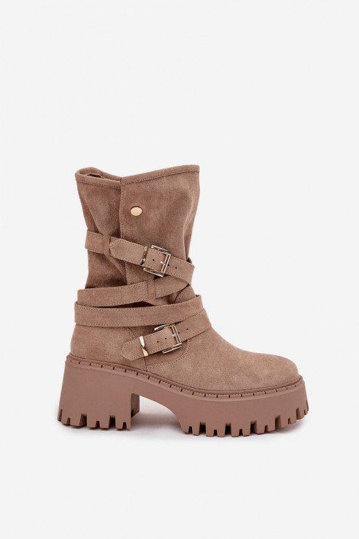 Botas de mujer En tacones enormes con hebillas I Tirasem beige Nerelisa Botas de mujer En tacones enormes con hebillas I Tirasem beige Nerelisa