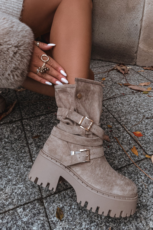 Botas de mujer En tacones enormes con hebillas I Tirasem beige Nerelisa Botas de mujer En tacones enormes con hebillas I Tirasem beige Nerelisa