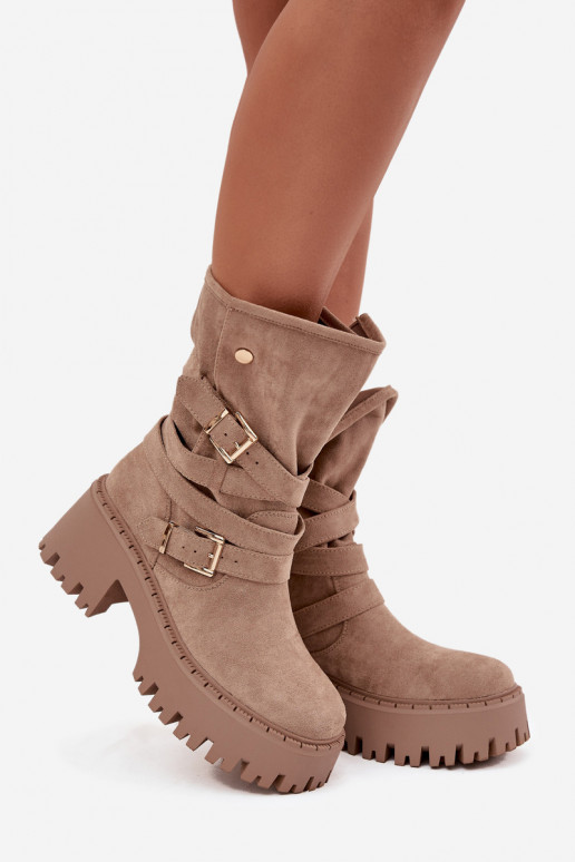 Botas de mujer En tacones enormes con hebillas I Tirasem beige Nerelisa Botas de mujer En tacones enormes con hebillas I Tirasem beige Nerelisa