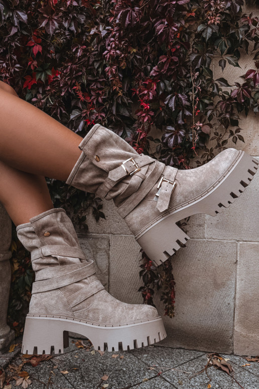 Botas de mujer En tacones enormes con hebillas I Tirasem beige Nerelisa Botas de mujer En tacones enormes con hebillas I Tirasem beige Nerelisa