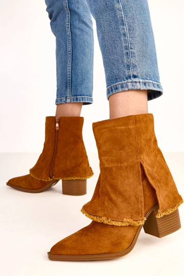Botines marrones con tacón y caña doblada Felicia 2
