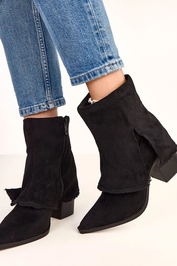 Botines negros con tacón y caña doblada Felicia 2